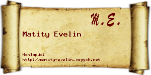 Matity Evelin névjegykártya
